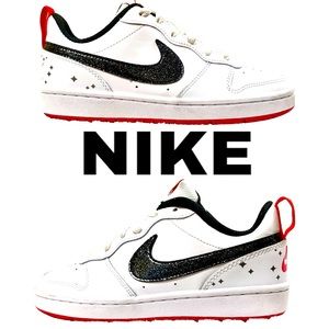 YOUTH NIKE COURT BOROUGH LOW 2 SE GS 'WHITE VERY BERRY' SIZE 3.5